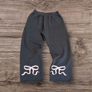 Edikted Black Fleece Pants with Pink Label
